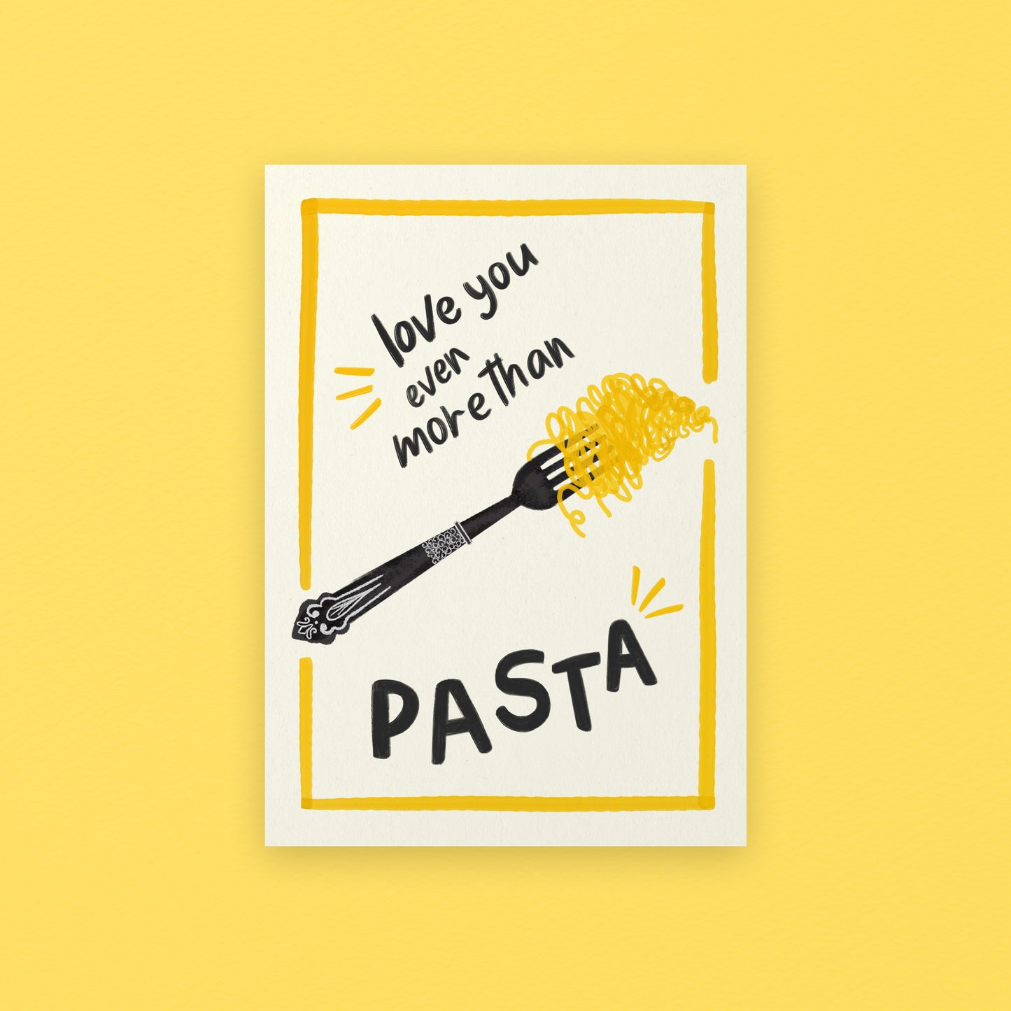 Love You More Than Pasta Giclée Art Print