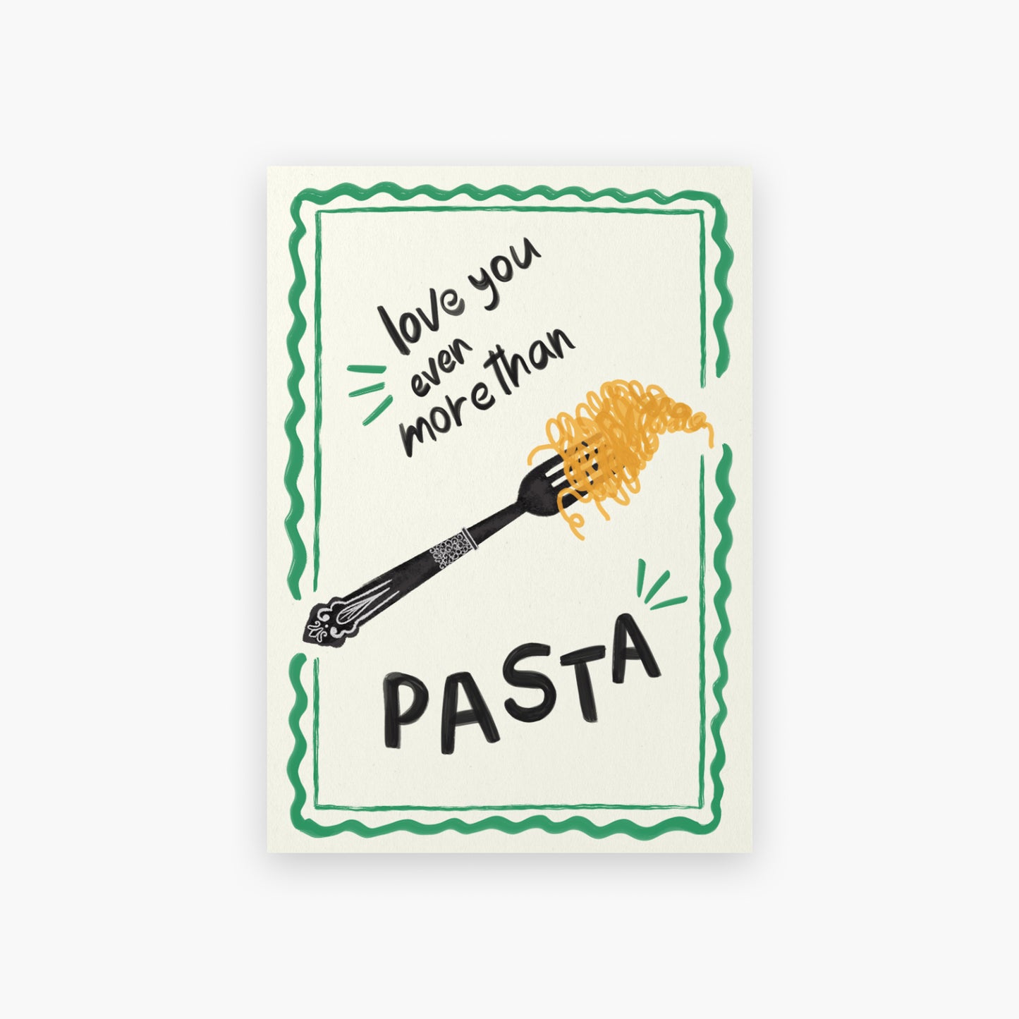 Love You More Than Pasta Art Print (White Background)