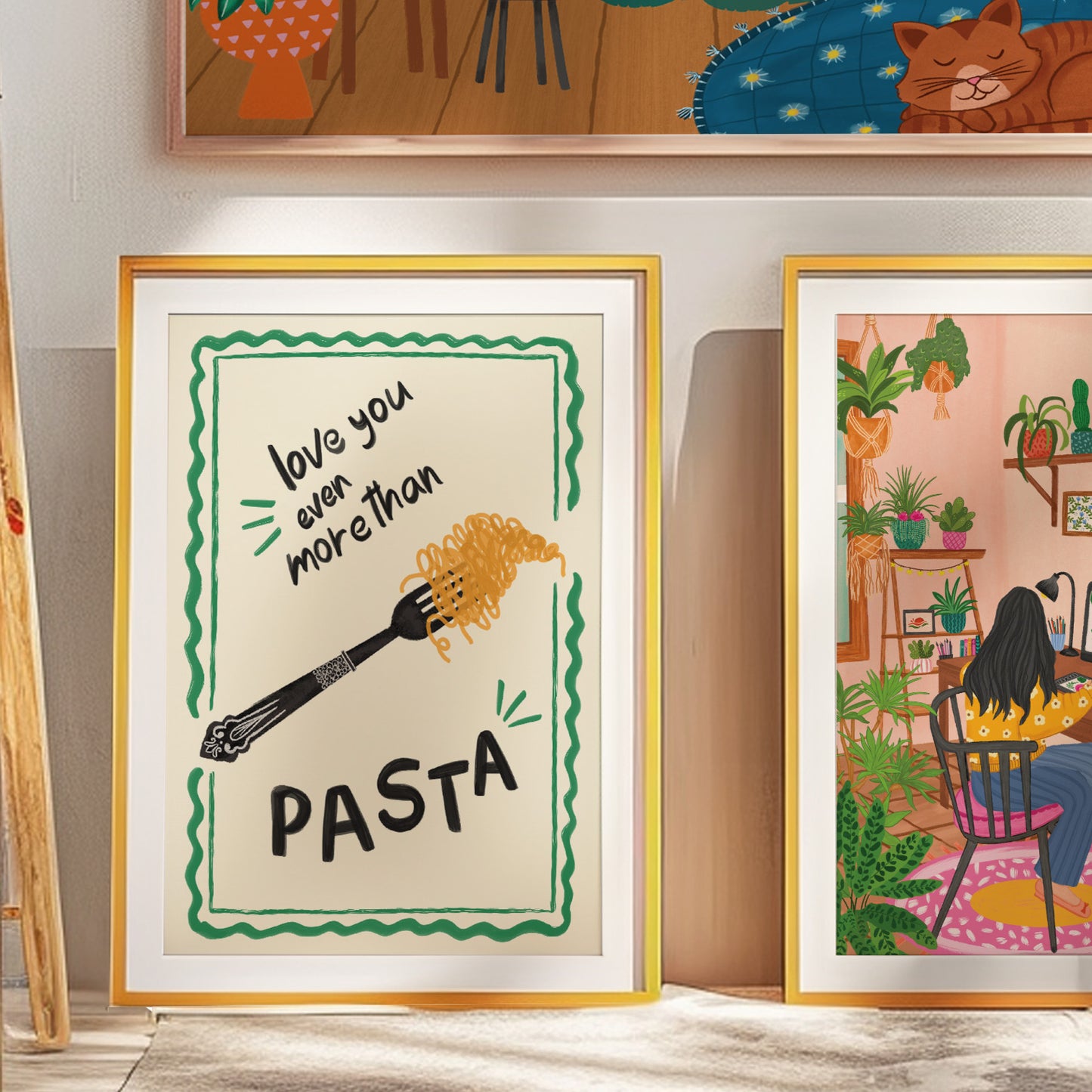 Love You More Than Pasta Art Print (White Background)