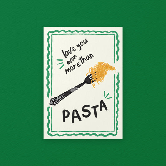Love You More Than Pasta Art Print (White Background)