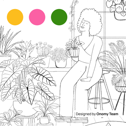 Cozy Living Room with Plants Birthday Card