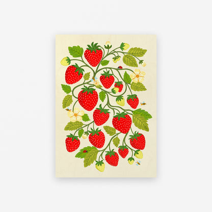 Notebook with strawberry design on a beige background