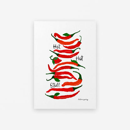 White HOT HOT Stuff Chilli Giclée Art Print
