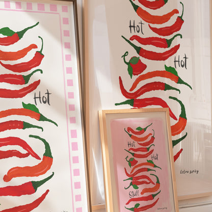 White HOT HOT Stuff Chilli Giclée Art Print