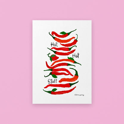 White HOT HOT Stuff Chilli Giclée Art Print