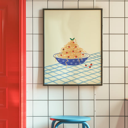 Hand drawn Spaghetti Bowl Giclée Art Print