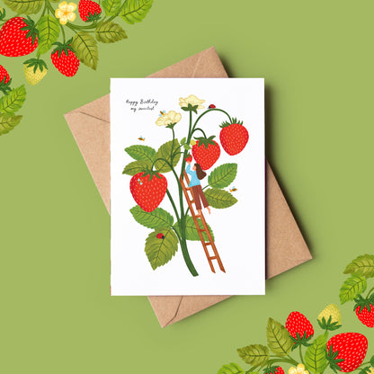 World Of Strawberry Birthday Greeting Card