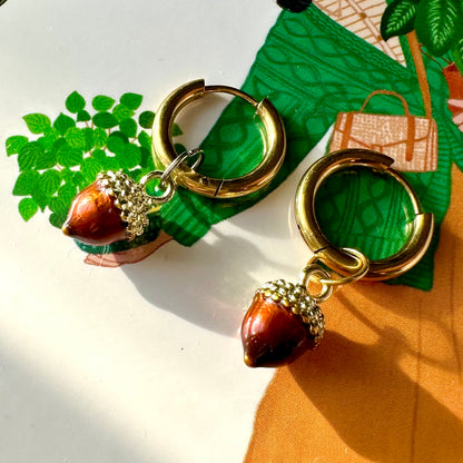 The Mundane Brighton Gift shop - Acorn earrings & Art print gift set - Autumn collection - Gifts for her - 5
