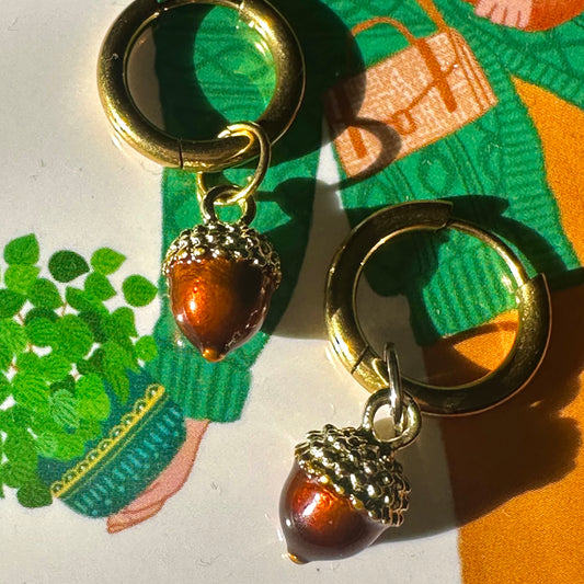 The Mundane Brighton Gift shop - Acorn earrings & Happy birthday greeting cards gift set  - Gifts for her