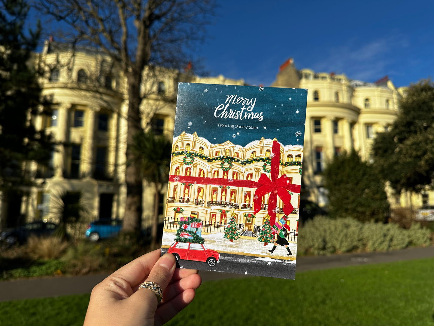 The Mundane Brighton Gift shop - Brunswick Town House Brighton & Hove Christmas Card - Gift for Christmas 