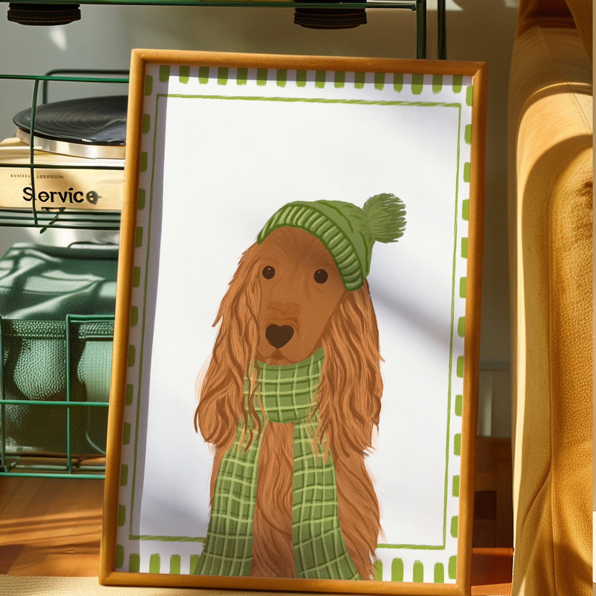 The Mundane Brighton Gift shop - Framed Cocker Spaniel in knitwear Dog Art Print - gift for dog lovers - gift for her - gift for him - gift for birthday - 2