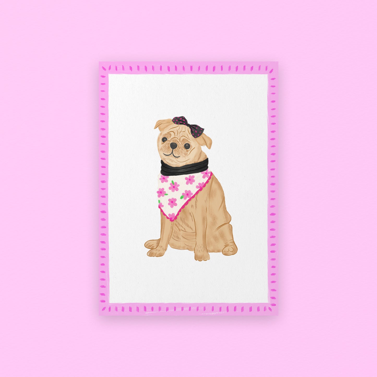 The Mundane Brighton Gift shop - Pug Dog Art Print - gift for dog lovers - gift for her - gift for him - gift for birthday 