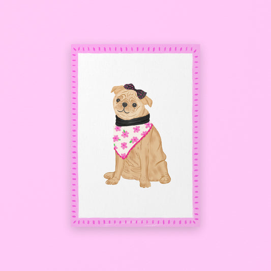 The Mundane Brighton Gift shop - Pug Dog Art Print - gift for dog lovers - gift for her - gift for him - gift for birthday 
