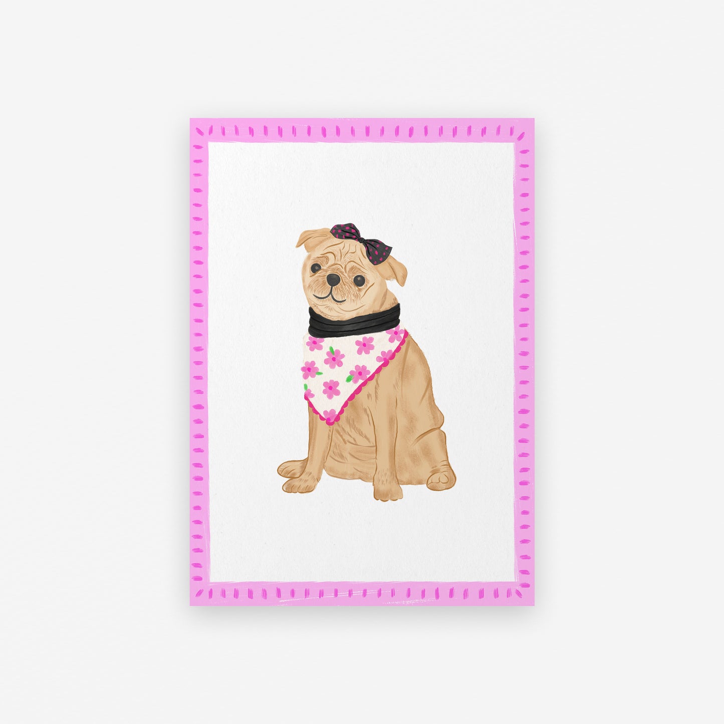 The Mundane Brighton Gift shop - Pug Dog Art Print  gift for dog lovers - gift for her - gift for him - dog collection - gift for birthday 