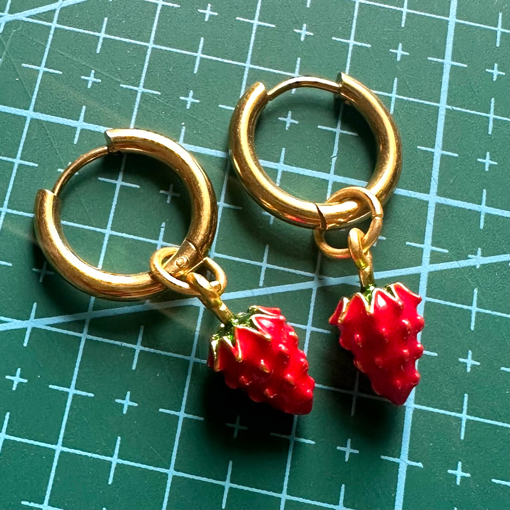The Mundane Brighton Gift shop - Strawberry earrings - Gifts for her - Gift for Valentines - gift for birthday