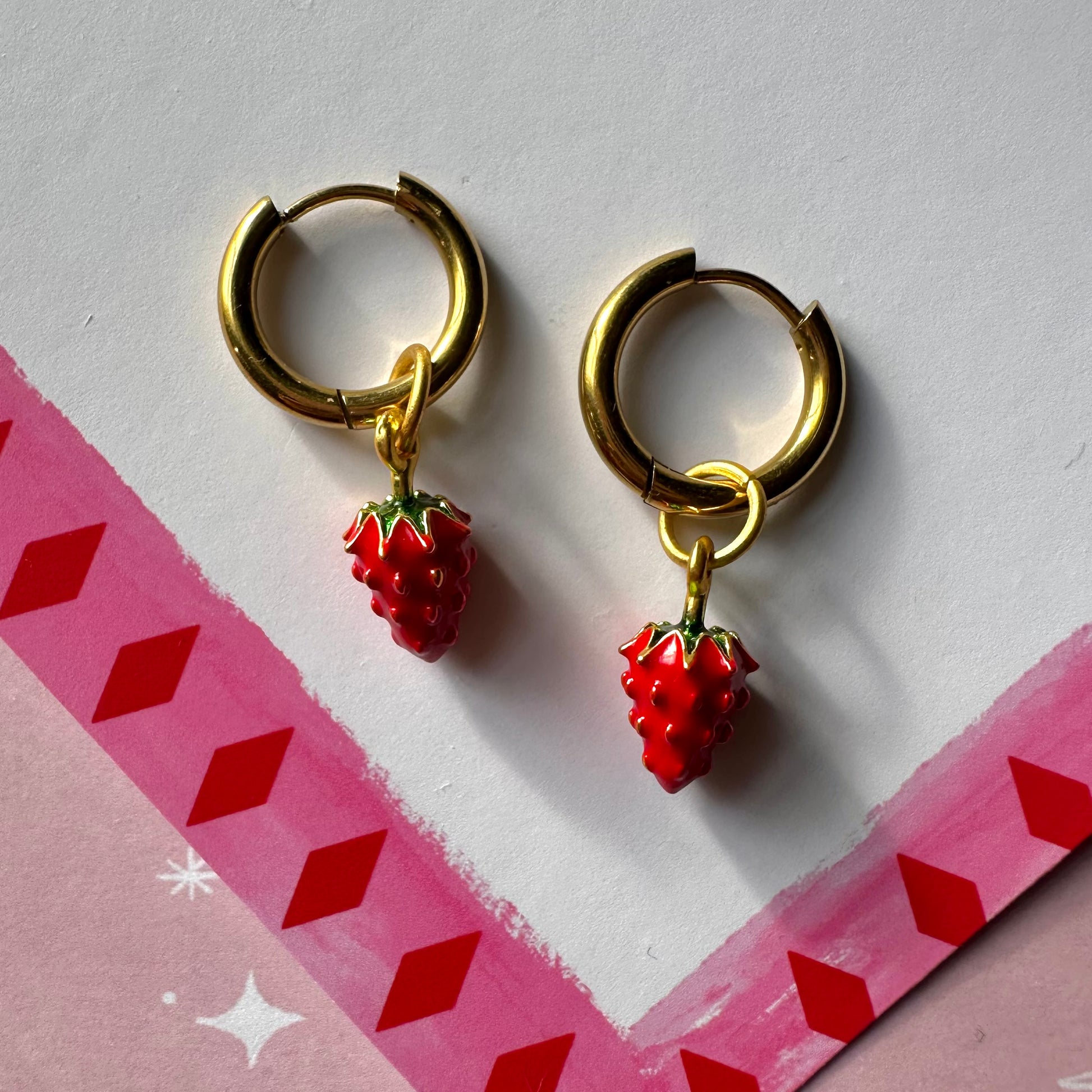 The Mundane Brighton Gift shop - Strawberry earrings - Gifts for her - Gift for Valentines - gift for birthday - 4