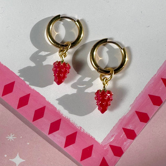 The Mundane Brighton Gift shop - Strawberry earrings - Gifts for her - Gift for Valentines - gift for birthday 2