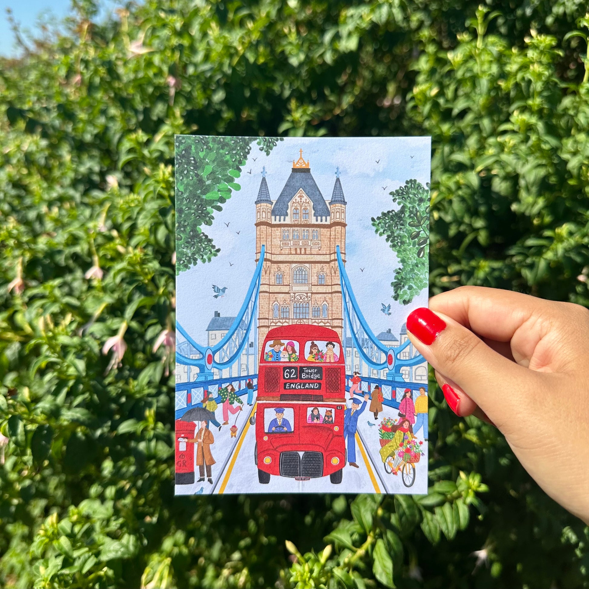 The Mundane Gift Shop illustrated London postcard collection, Tower Bridge souvenir gift UK
