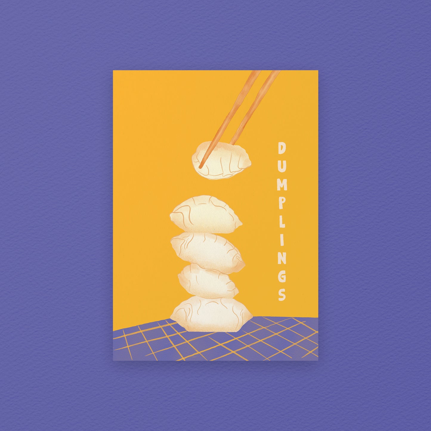 The Mundane gift shop - Dumpling Stack (yellow) Art Print - Foodie collection - Gift for her -  gift for foodies - Gift for birthday - gift for him - 2