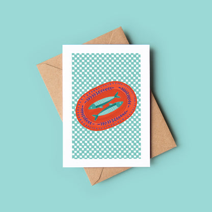 The Mundane gift shop - Fishy Birthday Greeting card - Foodie collection - Gift for her - gift for foodies - gift for Birthday - Birthday Greeting card