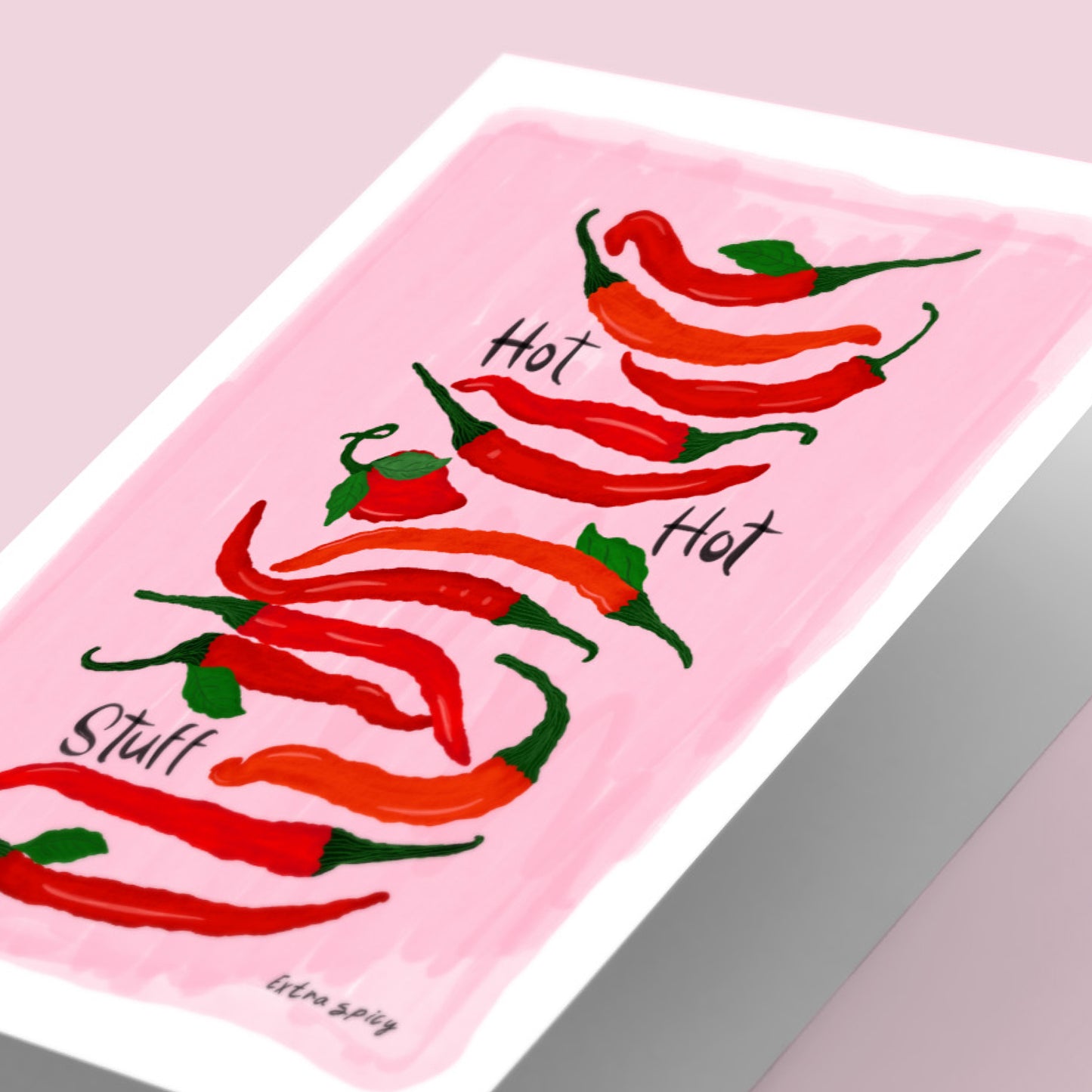 The Mundane gift shop - Hot Hot Stuff chilli art Print - HOT HOT Chilli collection - Gift for her - gift for foodies