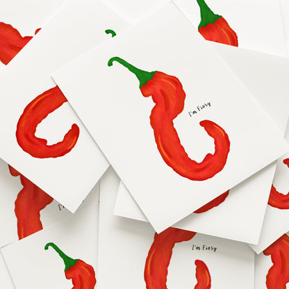 The Mundane gift shop - I'm fiery chilli art print - HOT HOT Chilli collection - Gift for her -  gift for foodies - Gift for birthday