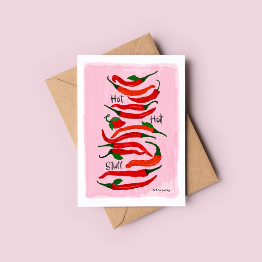 The Mundane gift shop - Stacked chilli, Hot Hot Stuff art Print - HOT HOT Chilli collection - Gift for her - gift for foodies