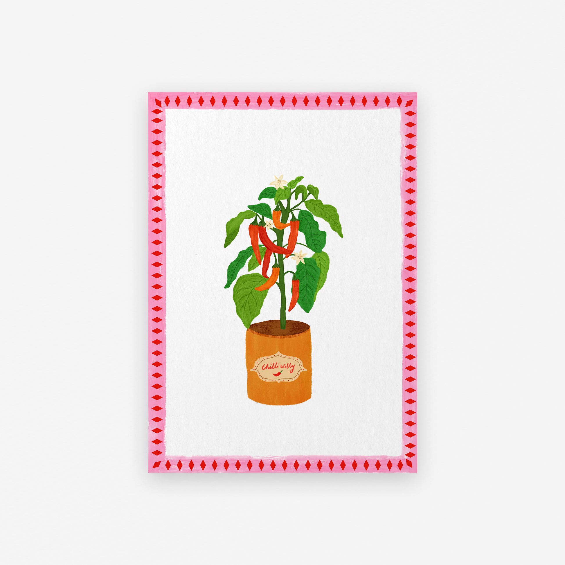 The Mundane gift shop - chilly willy art print - HOT HOT Chilli collection - Gift for her -  gift for foodies - Gift for birthday - gift for him