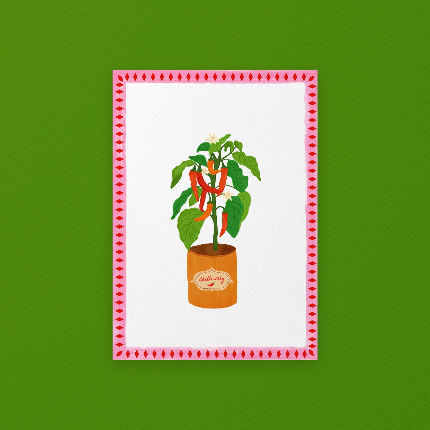 The Mundane gift shop - chilly willy art print - HOT HOT Chilli collection - Gift for her -  gift for foodies - Gift for birthday - gift for him 2
