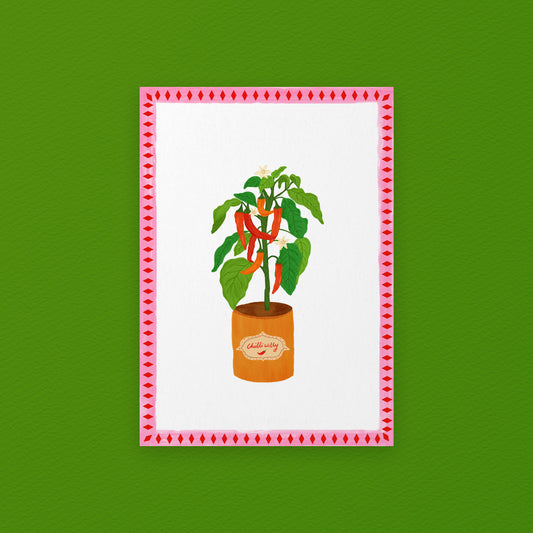 The Mundane gift shop - chilly willy art print - HOT HOT Chilli collection - Gift for her -  gift for foodies - Gift for birthday - gift for him 2