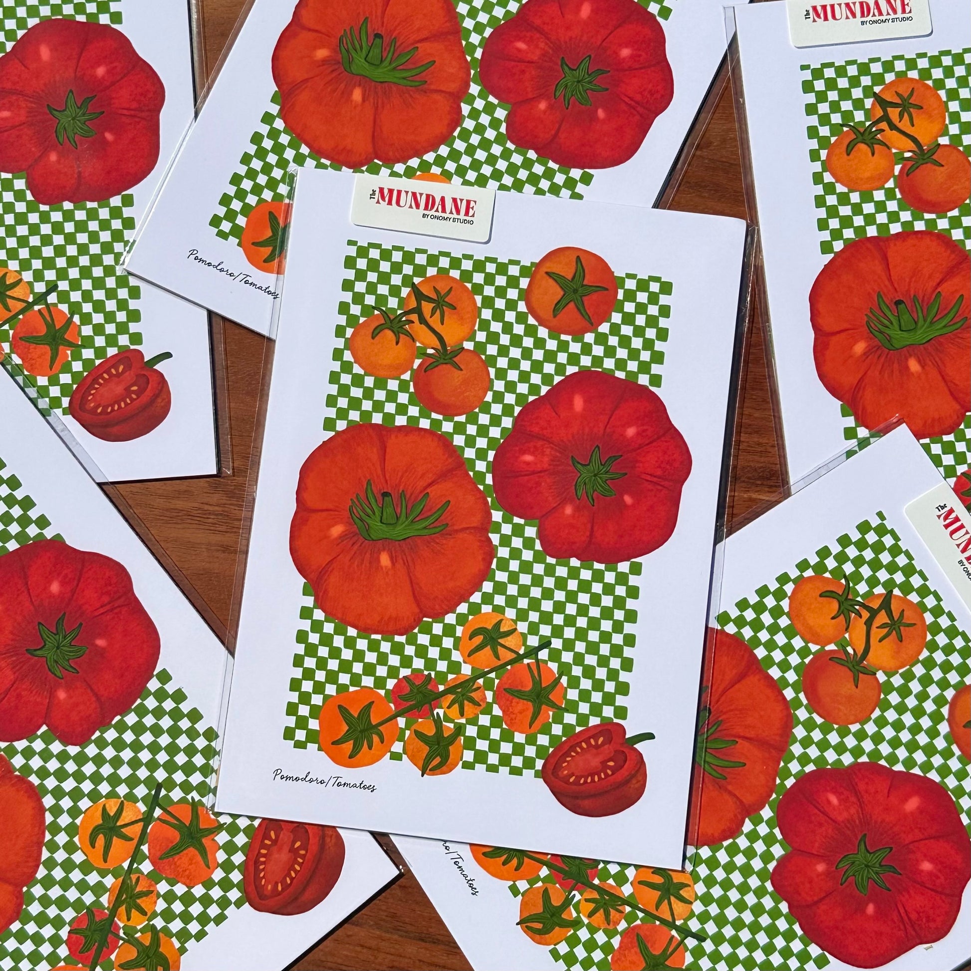 Wall art for kitchen featuring hand-drawn tomatoes, foodie gift UK, fine art giclée print in sizes A5 to A2

Hot Girl summer tomato print