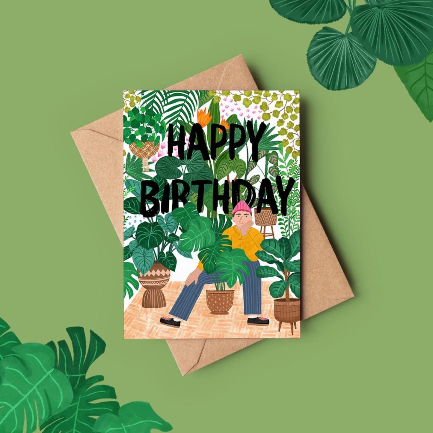 Botanical leaf Phone Case for iPhone 11 12 13 14 Pro Max & Samsung S22 S23 House Plant Pattern Case