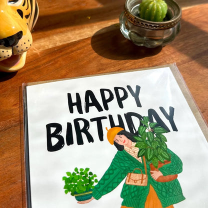 Autumn Plant Mum Birthday Card