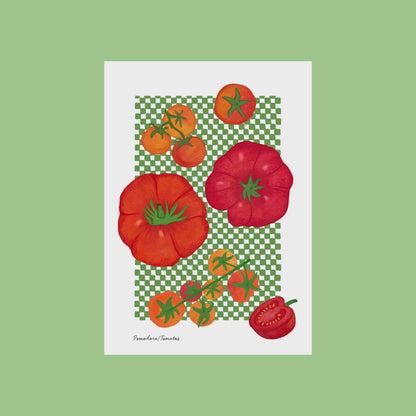 Tomato art print being drawn by hand, illustrated food art by The Mundane Gift Shop by Onomy Studio. Hand drawn in procreate