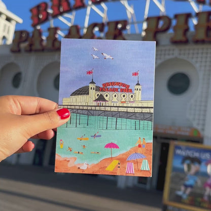 Brighton Map Postcard