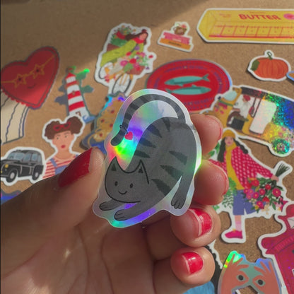 Cat Vinyl Holographic Sticker