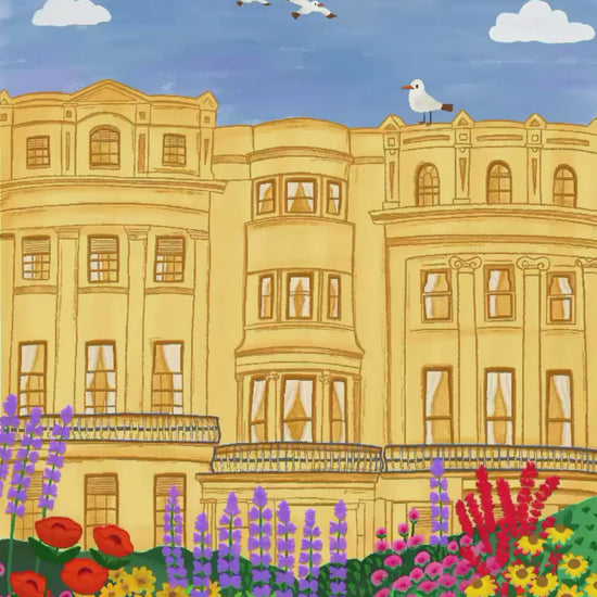 The Mundane Brighton gift shop - Brunswick Square Town house Art Print - gift for birthday - gift for her
