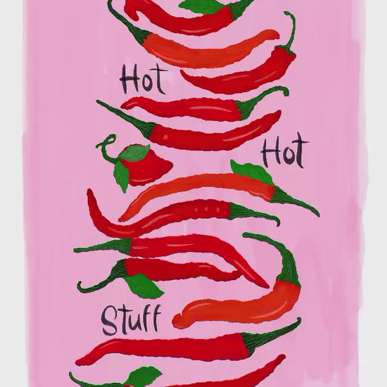 The Mundane gift shop - Hot Hot Stuff chilli art Print - HOT HOT Chilli collection - Gift for her - gift for foodies