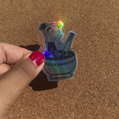 Crazzy Pesto Chef Vinyl Holographic Sticker
