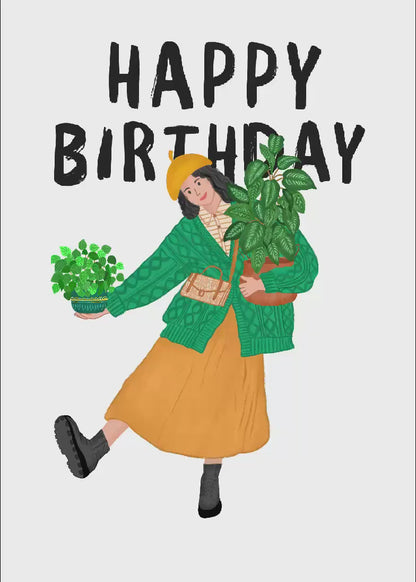 Autumn Plant Mum Birthday Card