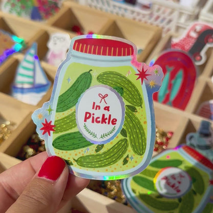 In a Pickle Vinyl Holographic Sticker