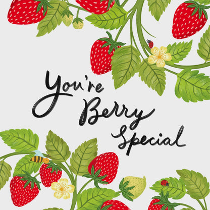 You're Berry Special Strawberry Pattern Greeting Card