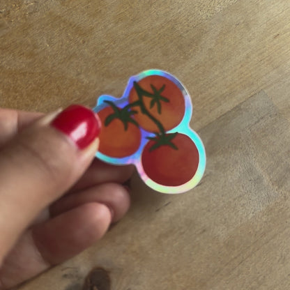 Bunch of Tomatoes Vinyl Holographic Sticker