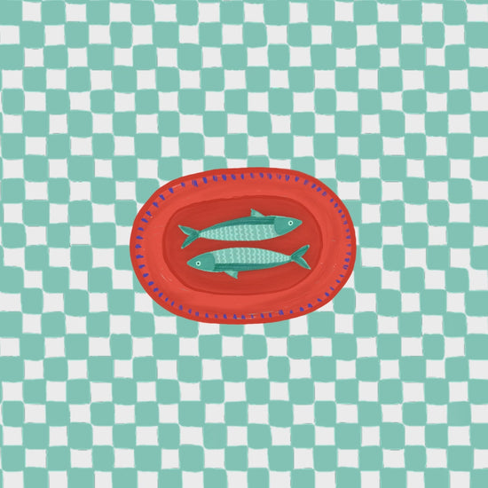 Th Mundane Brighton gift shop - Sardine Fish Art Print - Gift for Foodies - gift for Birthday - gift for him - gift for fish lovers
