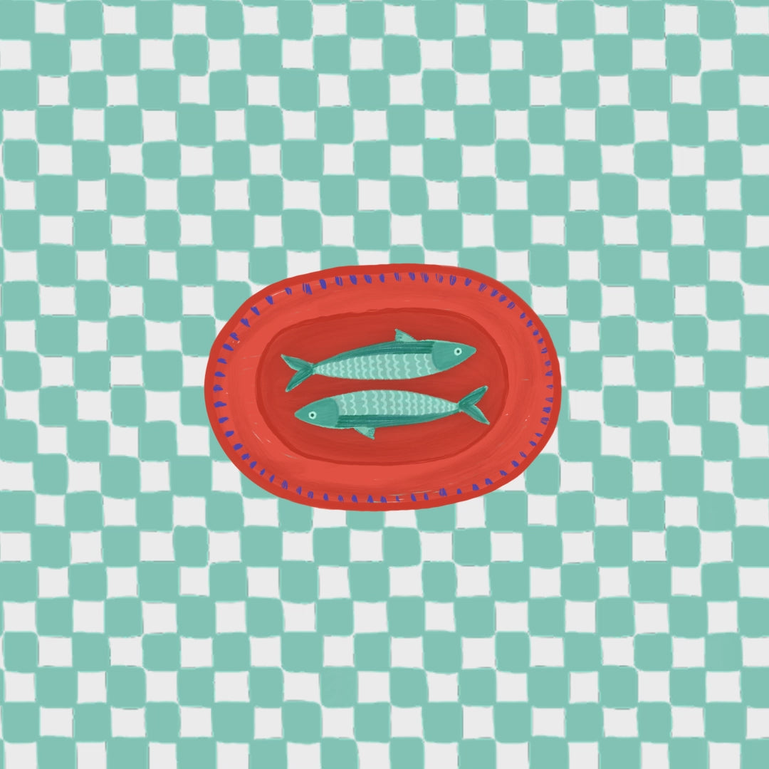 Th Mundane Brighton gift shop - Sardine Fish Art Print - Gift for Foodies - gift for Birthday - gift for him - gift for fish lovers