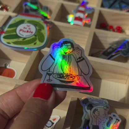 Spaghetti Lover Vinyl Holographic Sticker